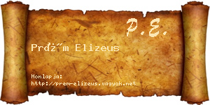 Prém Elizeus névjegykártya